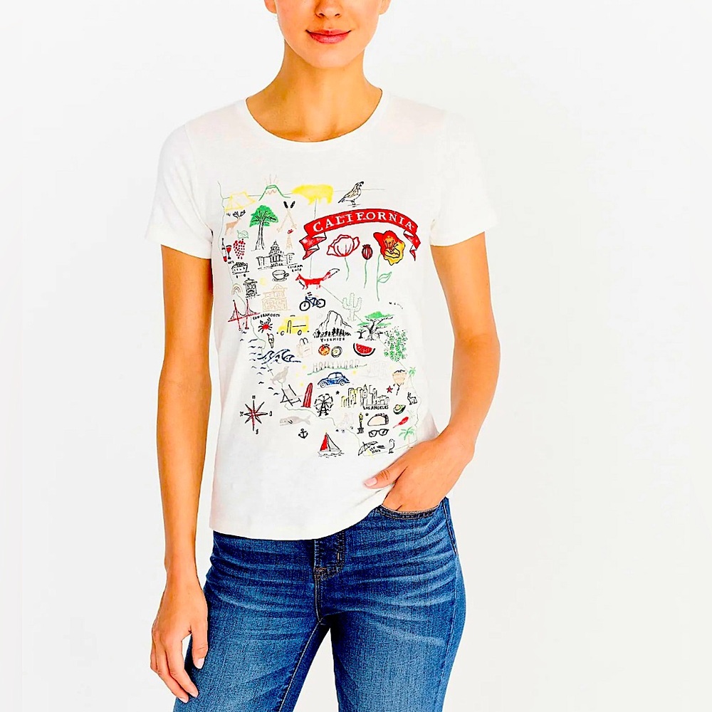 J. CREW Women’s California Collectible Destination Tee - Size XXS
